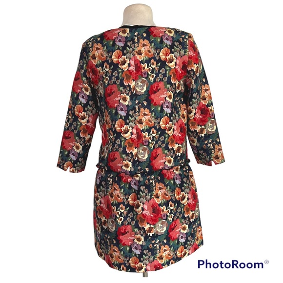 Sezane Robe Duoma Multicolor Floral Knit Mini Dress Size 36 US Size 4 - Picture 10 of 13